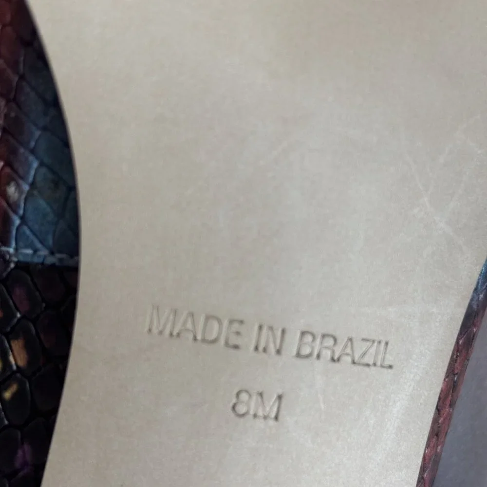 Walking Cradles Snake Print High Heels Womens Size 8M Multicolor Leather Pointed - Picture 3 of 9